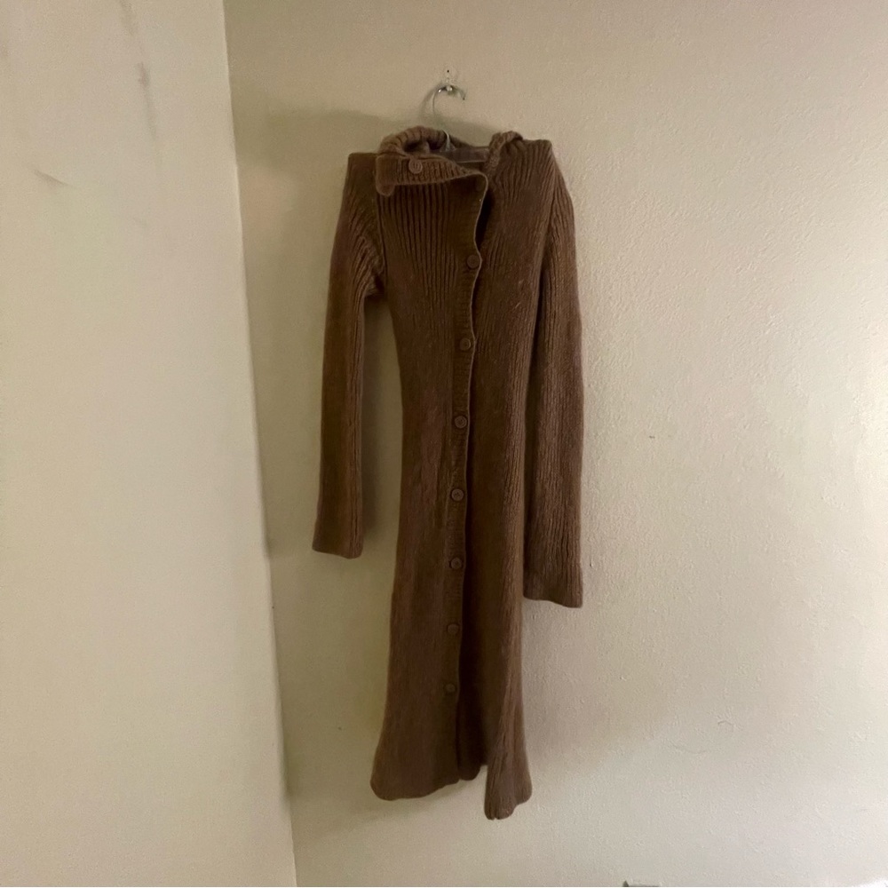 Babaton Tan Ribbed Cardigan